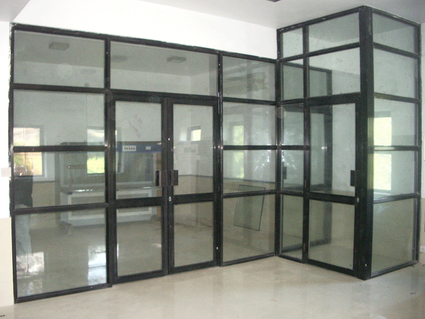 aluminium partition with door